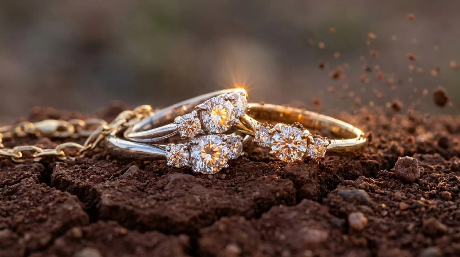 Diamantes lapidados sobre a terra